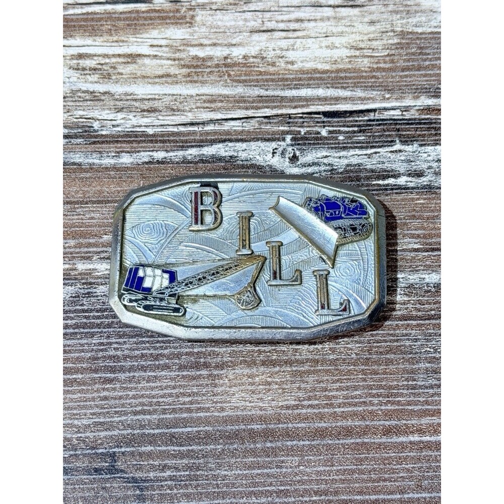 Hook-Fast Bull Dozer Grappler BILL Dress Belt Buckle Vintage 1950s